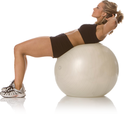 woman using a swiss ball